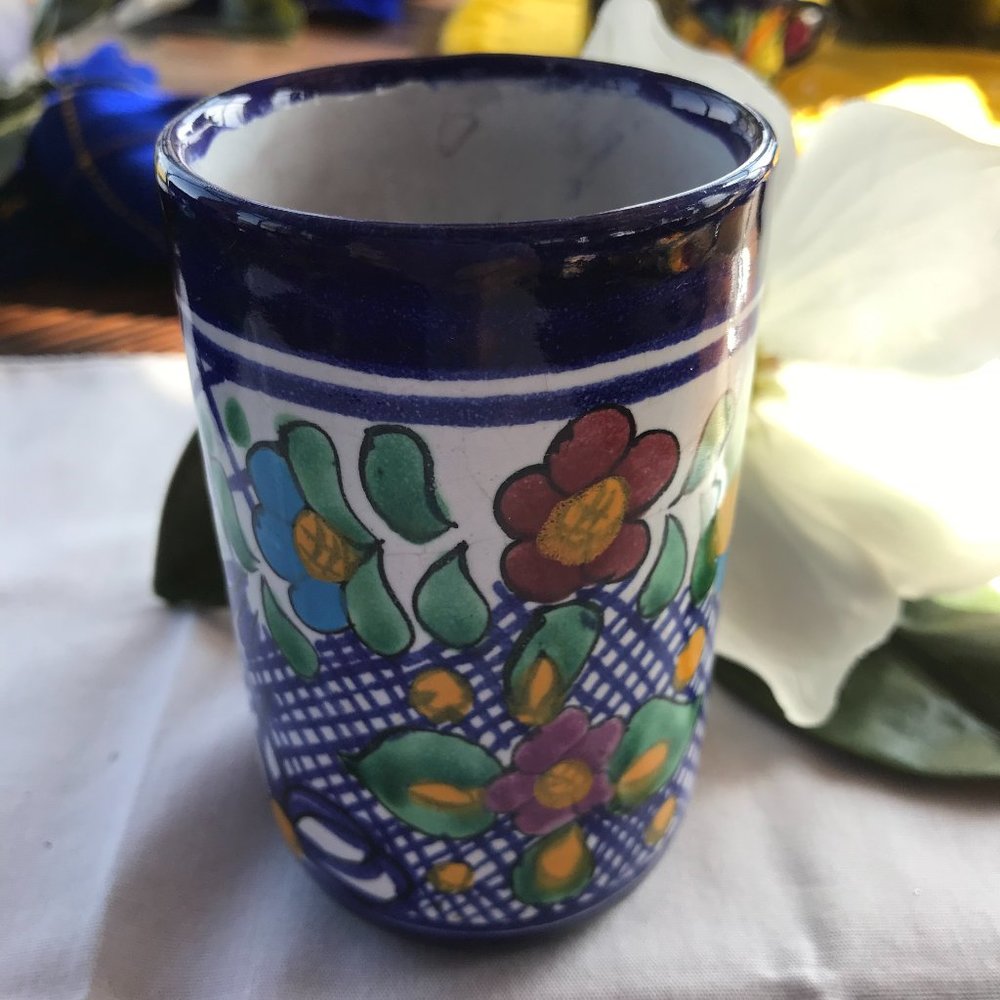 Talavera water glass Mexico